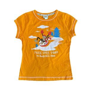 Pocket Pals Organic Cotton Youth Shirt Souvenir Park City Utah Tubing Monkey